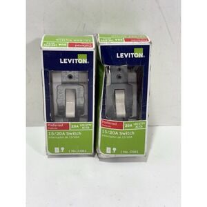 LOT OF (2) NEW OLD STOCK! LEVITON 20A 120/277V TOGGLE SWITCHES CSB1
